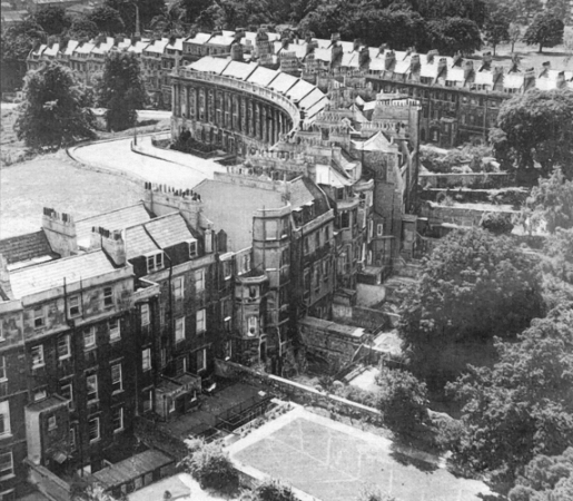 Royal Crescent aerial view