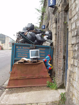 Skips parked