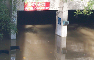 Flooded  sports centre