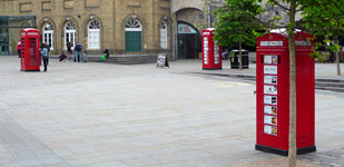 Scattered phone boxes