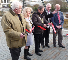 Cutting the ribbon